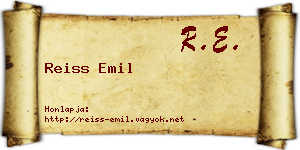 Reiss Emil névjegykártya